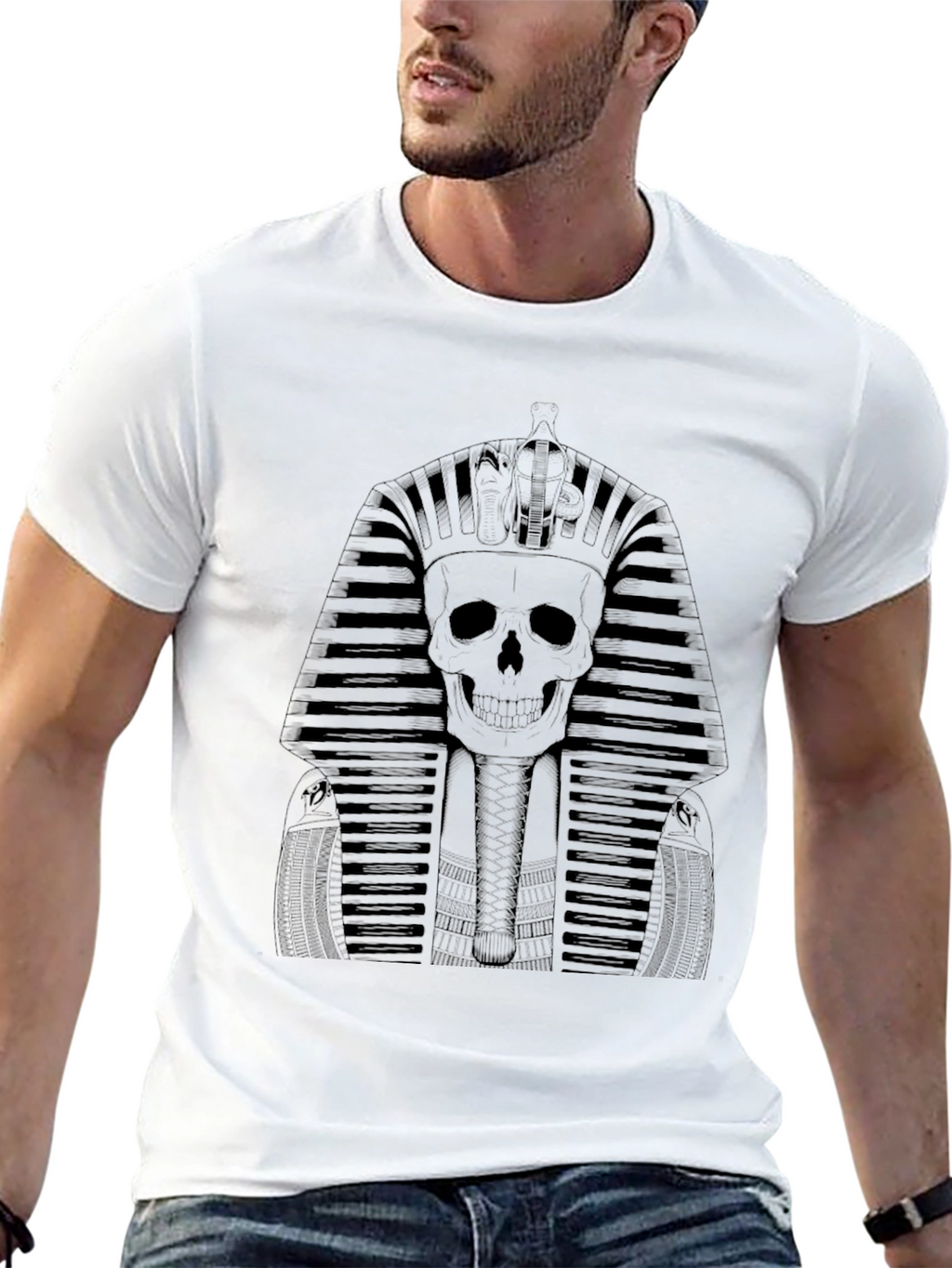 Skull Pharaoh Graphic Tee - Black