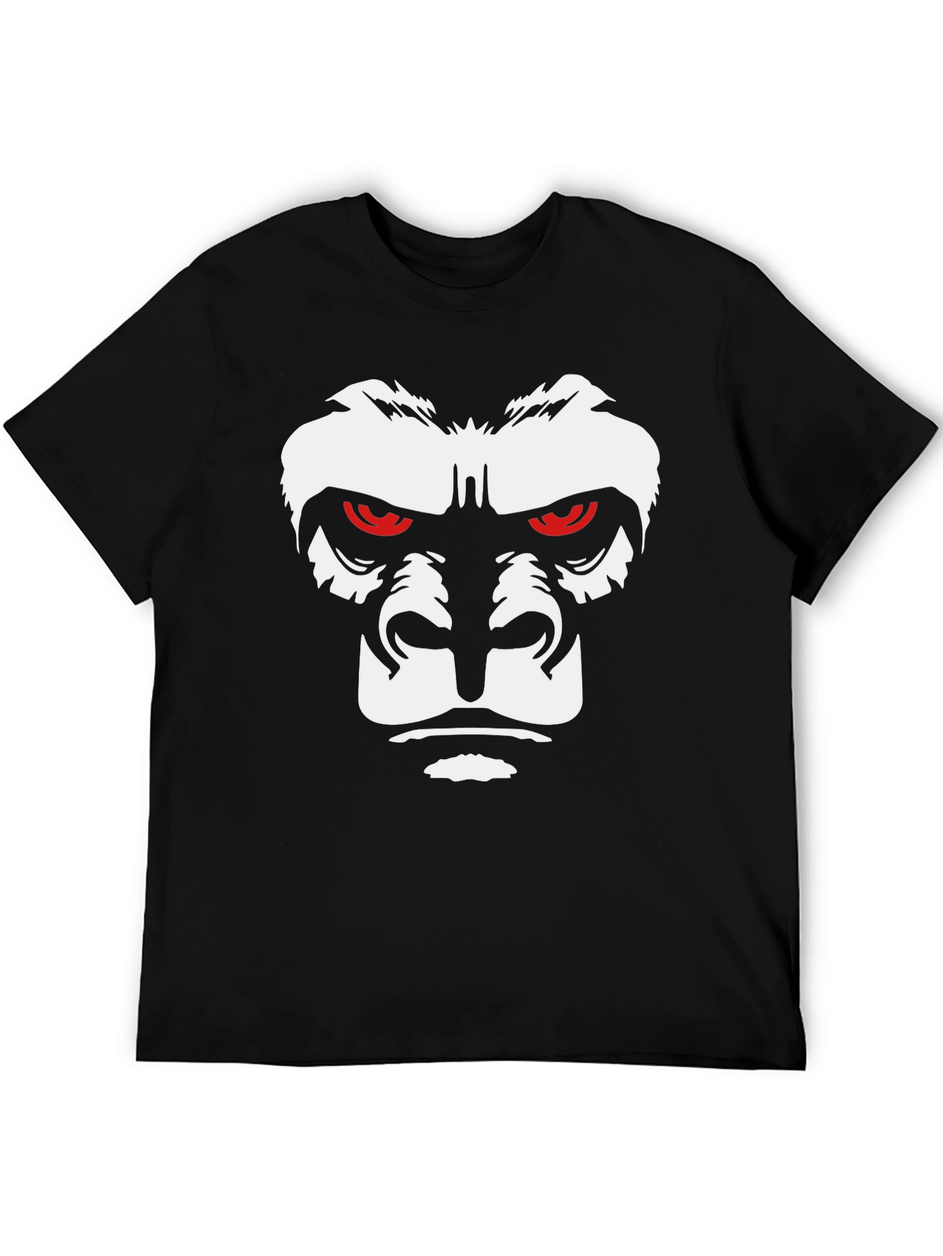Gorilla Face Graphic Tee - Bold Black T-Shirt
