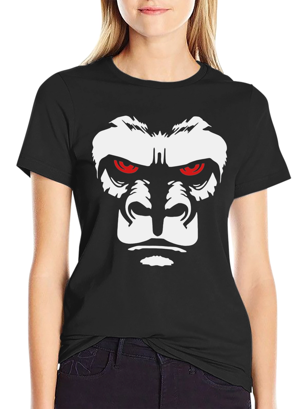 Gorilla Face Graphic Tee - Bold Black T-Shirt