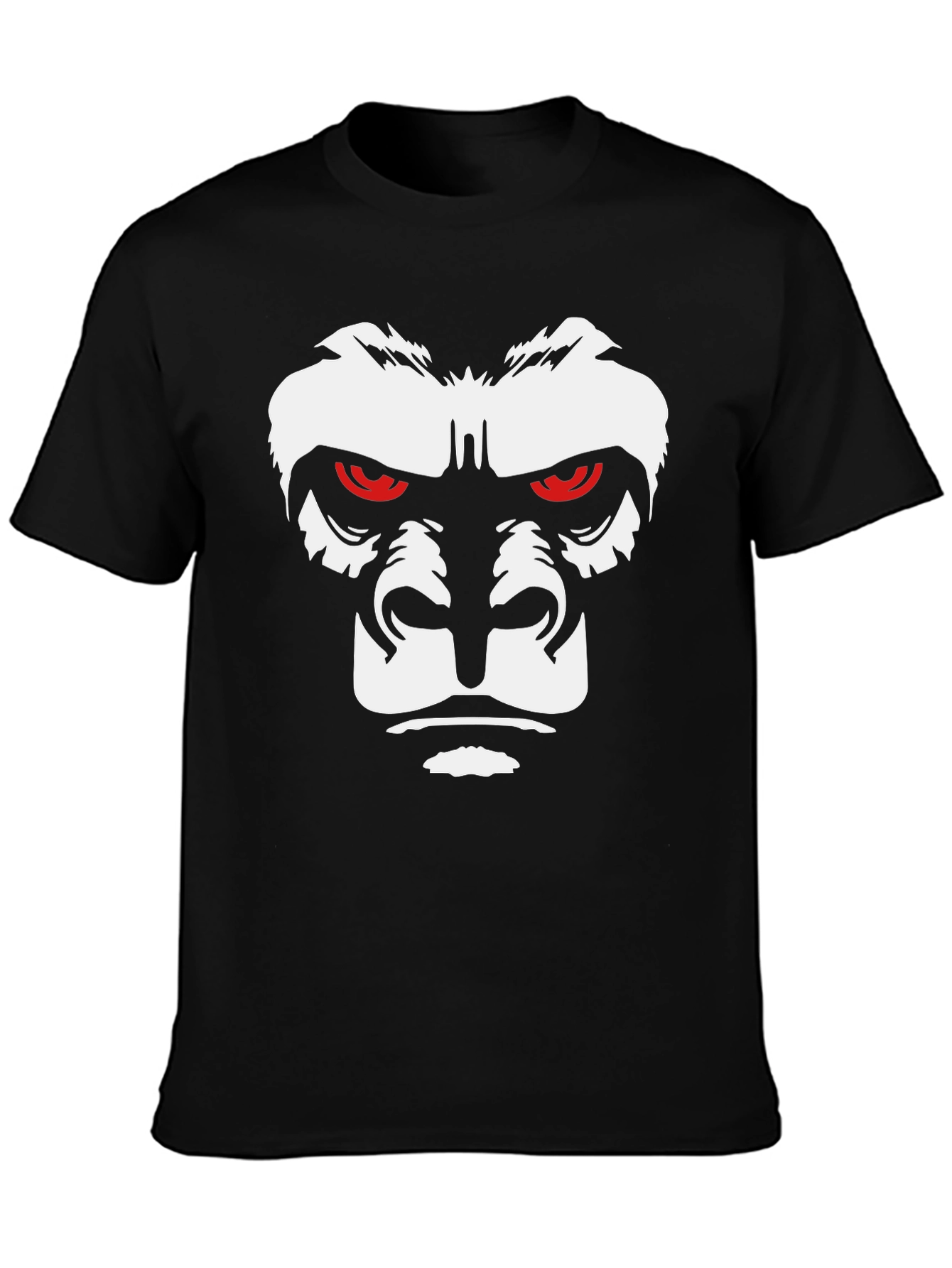 Gorilla Face Graphic Tee - Bold Black T-Shirt