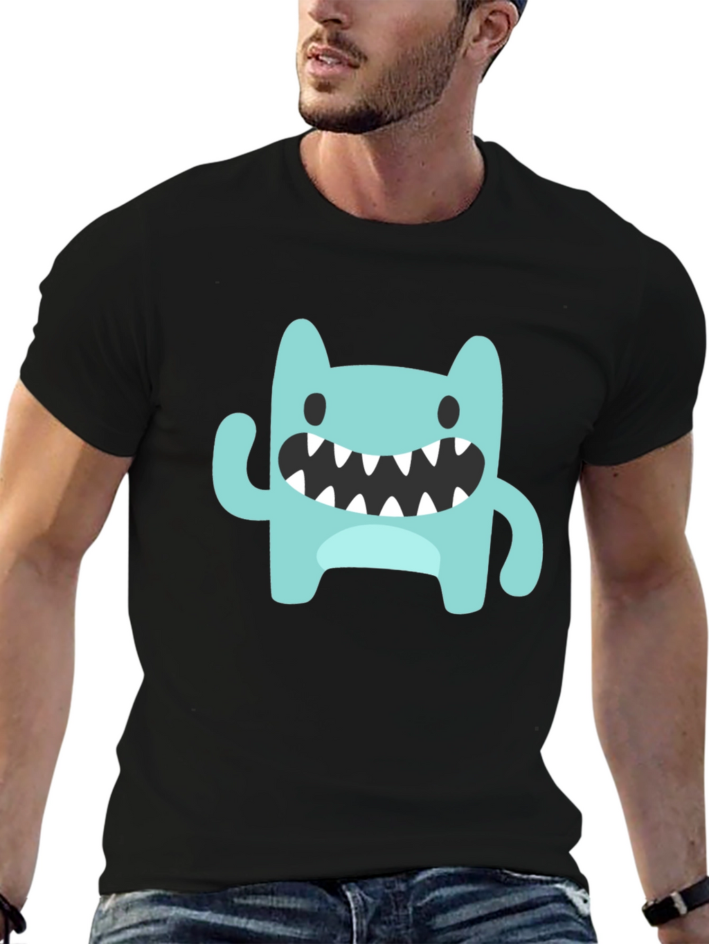 Monster Graphic Black Tee | Fun Casual Wear