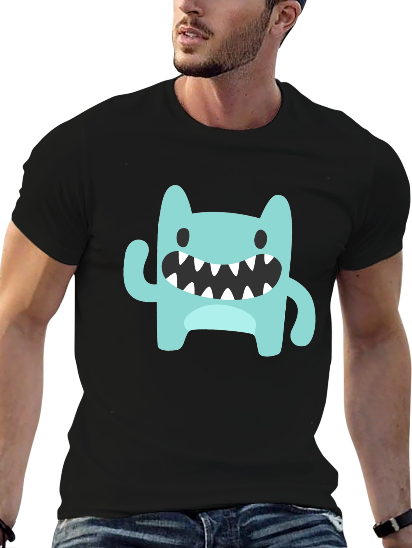 Monster Graphic Black Tee | Fun Casual Wear