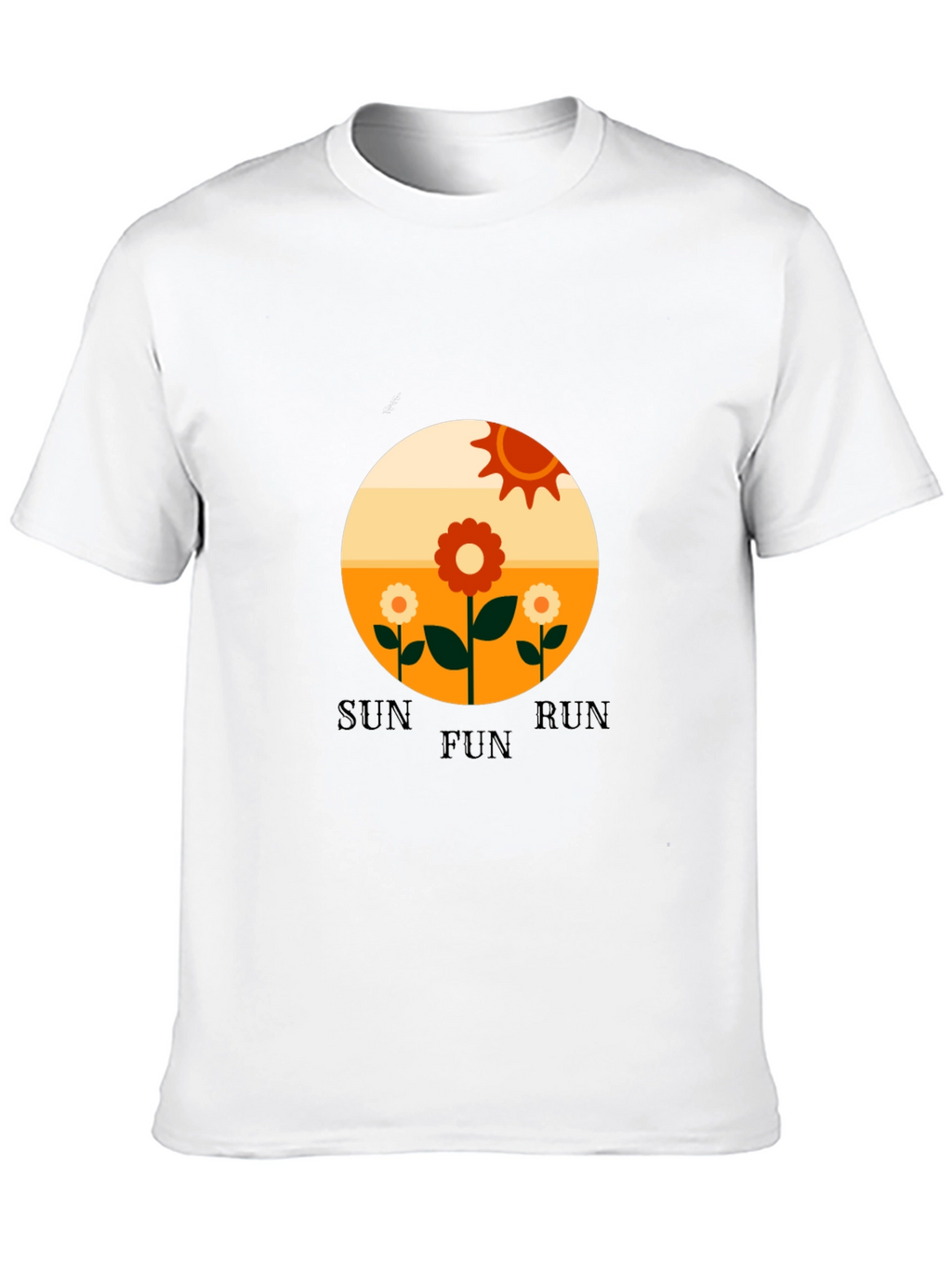 Retro Sun Run Fun Graphic Tee - Black