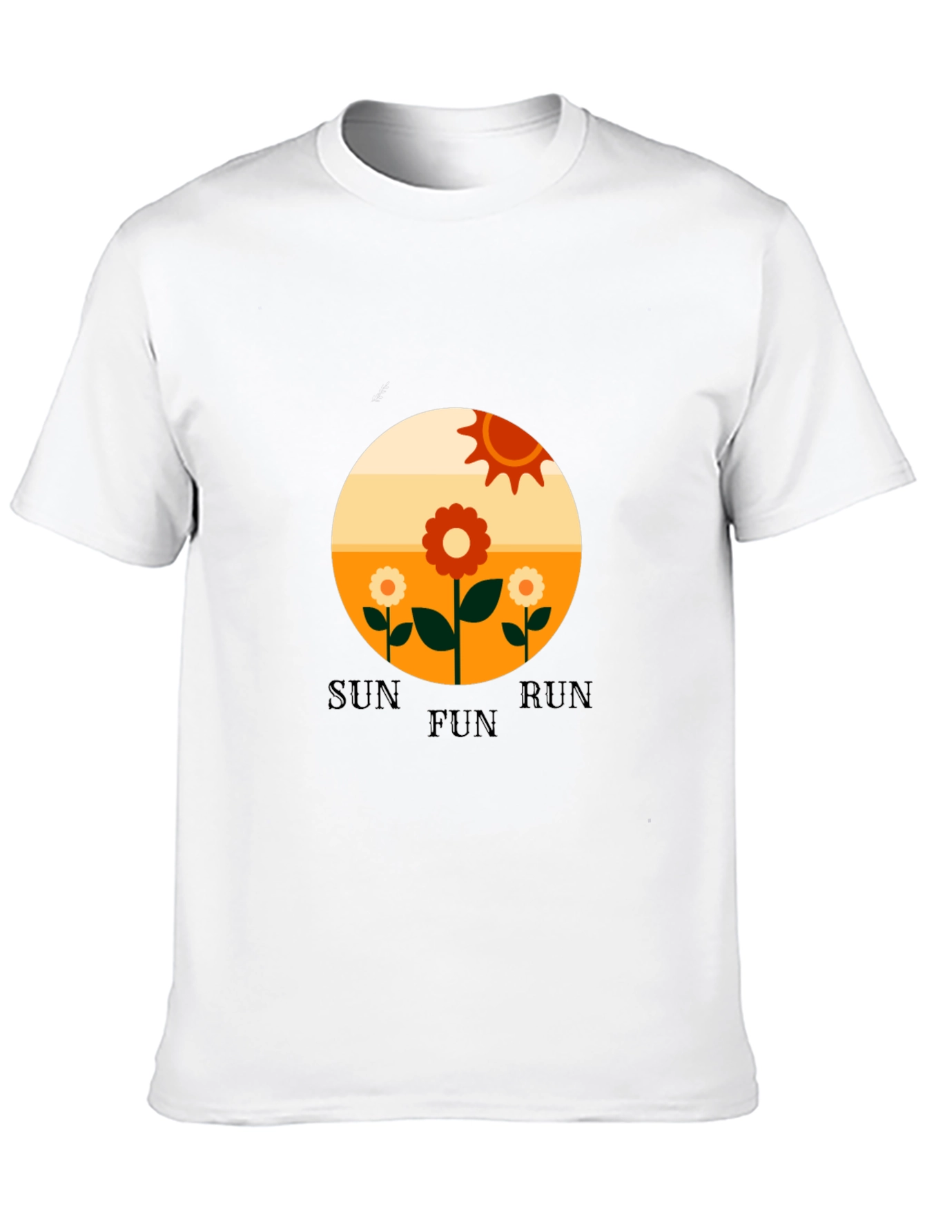 Retro Sun Run Fun Graphic Tee - Black