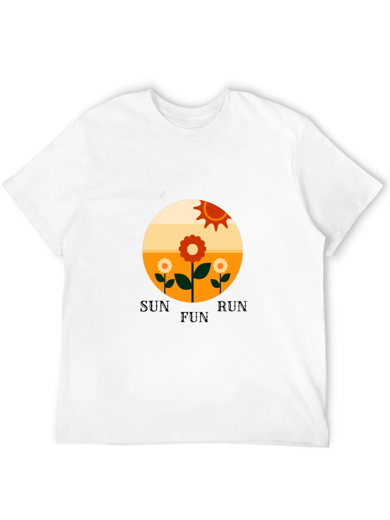 Retro Sun Run Fun Graphic Tee - Black