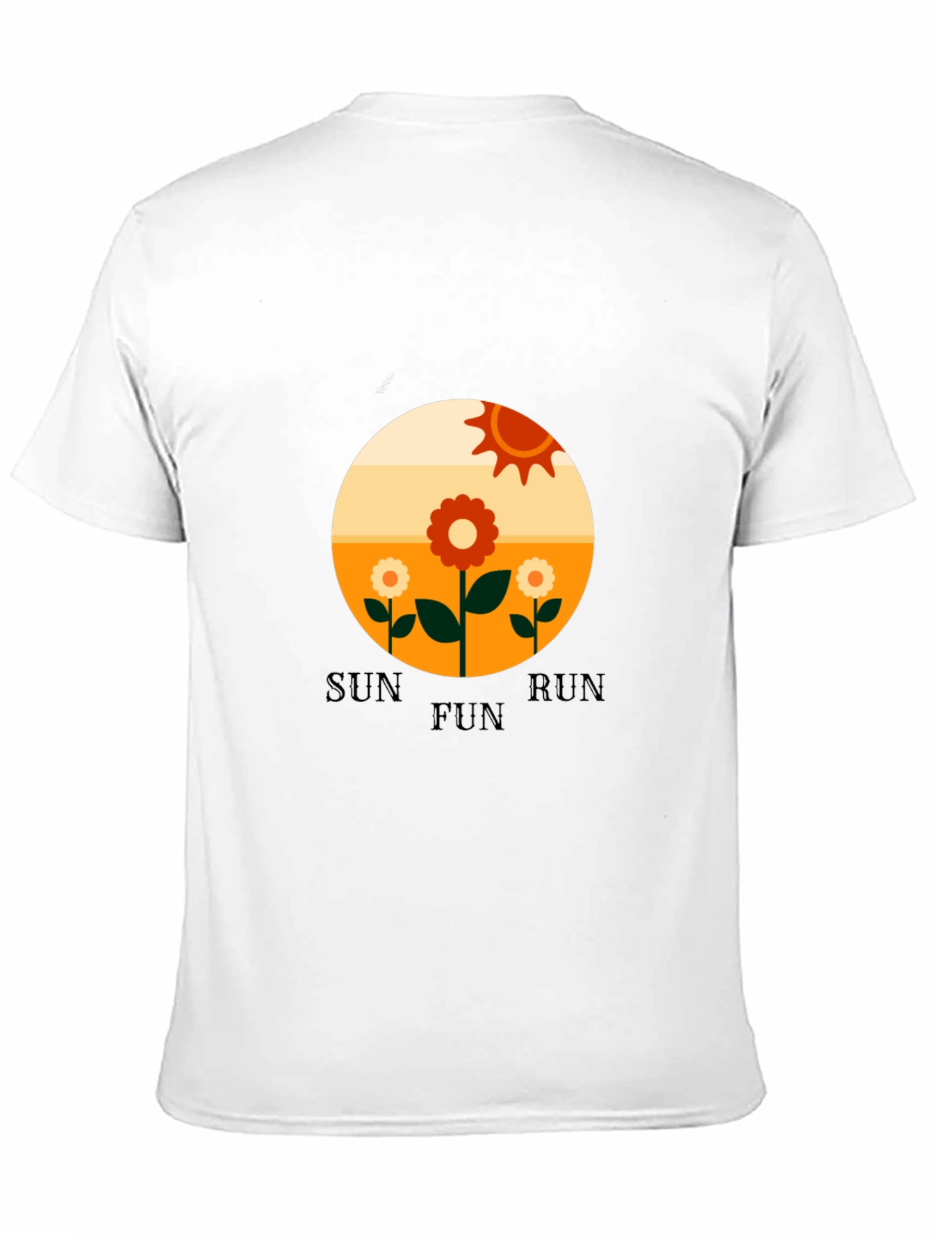 Retro Sun Run Fun Graphic Tee - Black