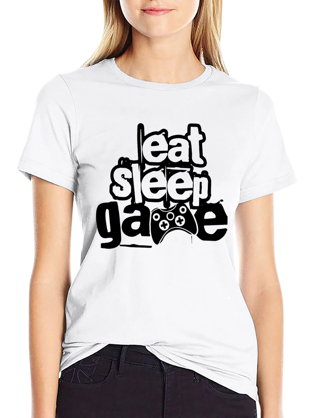 Eat Sleep Game Black Graphic Tee