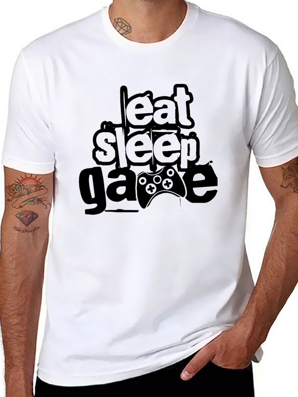 Eat Sleep Game Black Graphic Tee