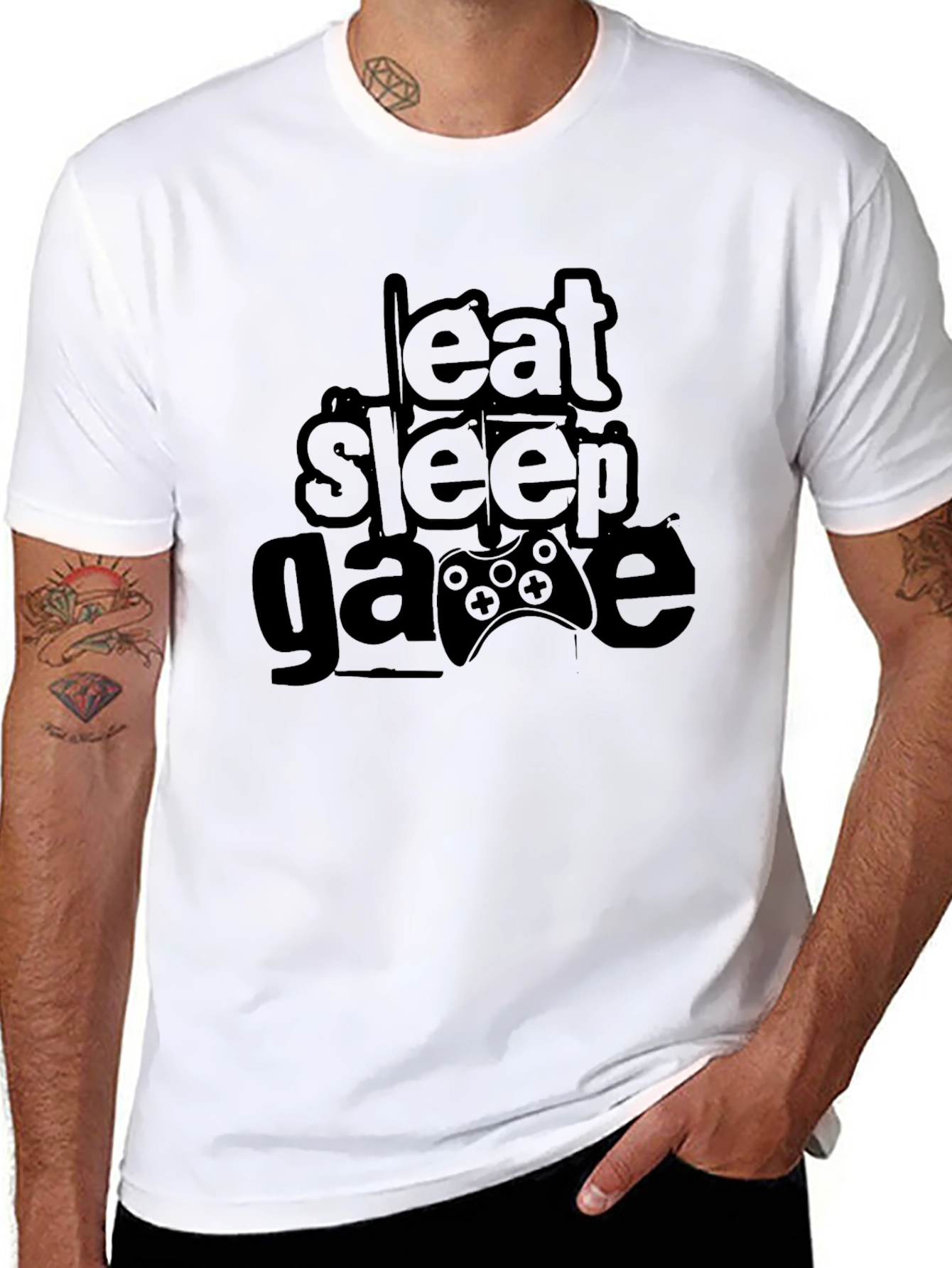 Eat Sleep Game Black Graphic Tee