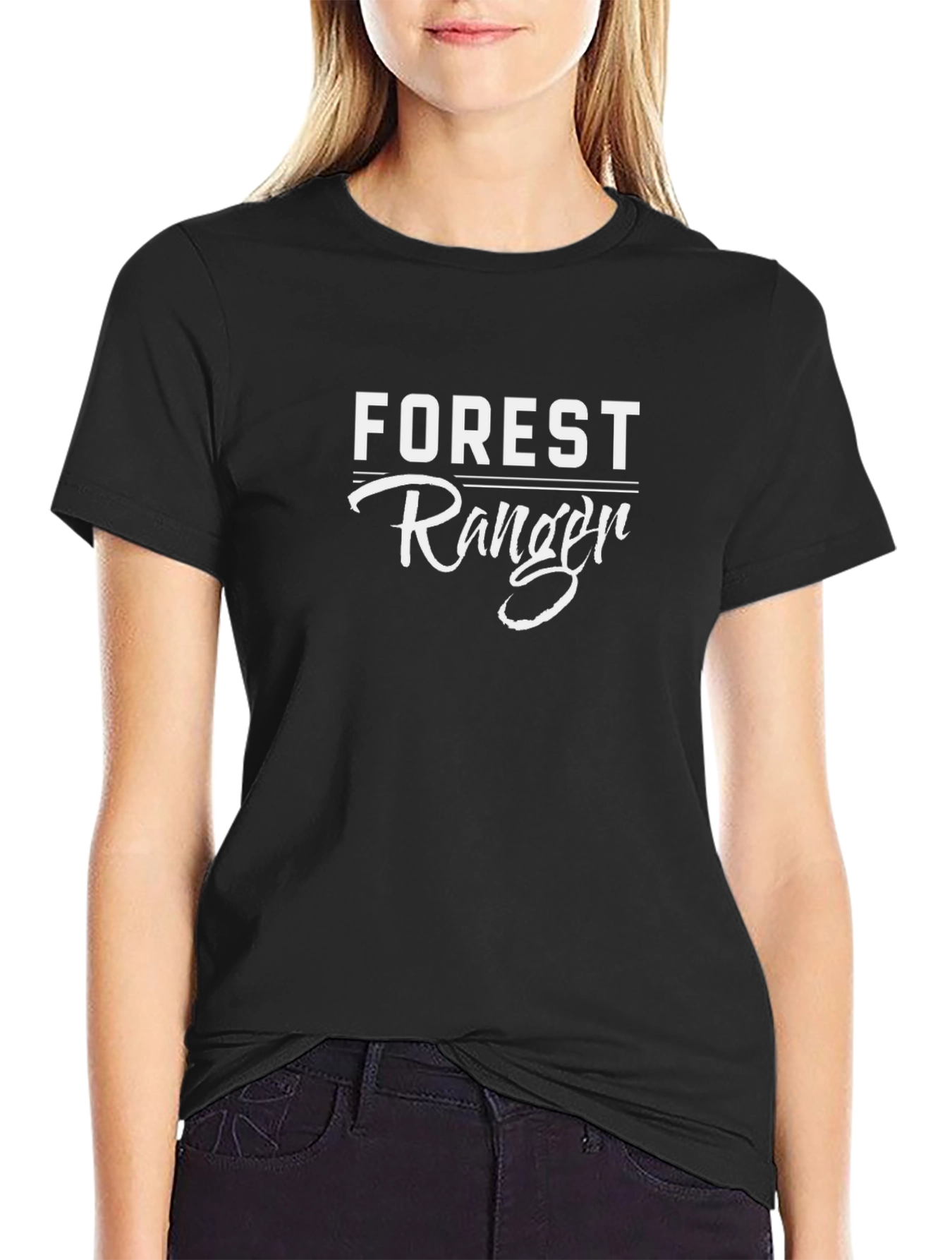 Forest Ranger Graphic T-Shirt - Black Casual Tee