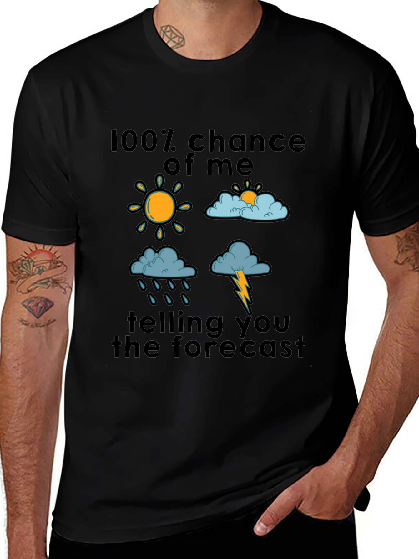 Funny Weather Forecast Graphic T-Shirt