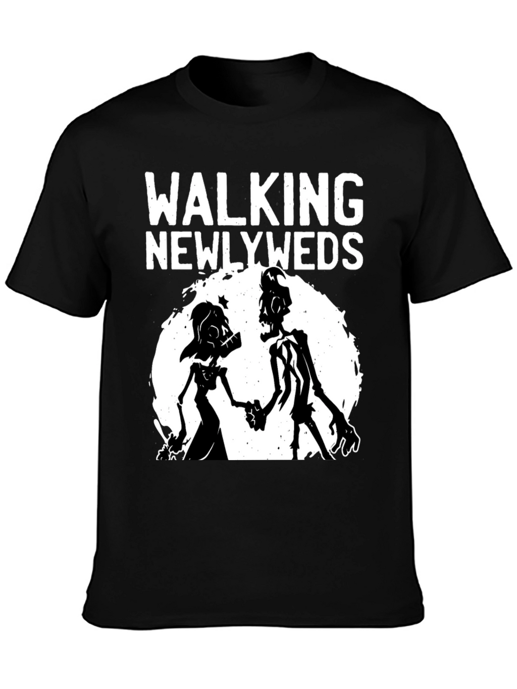 Walking Newlyweds Zombie Graphic T-Shirt