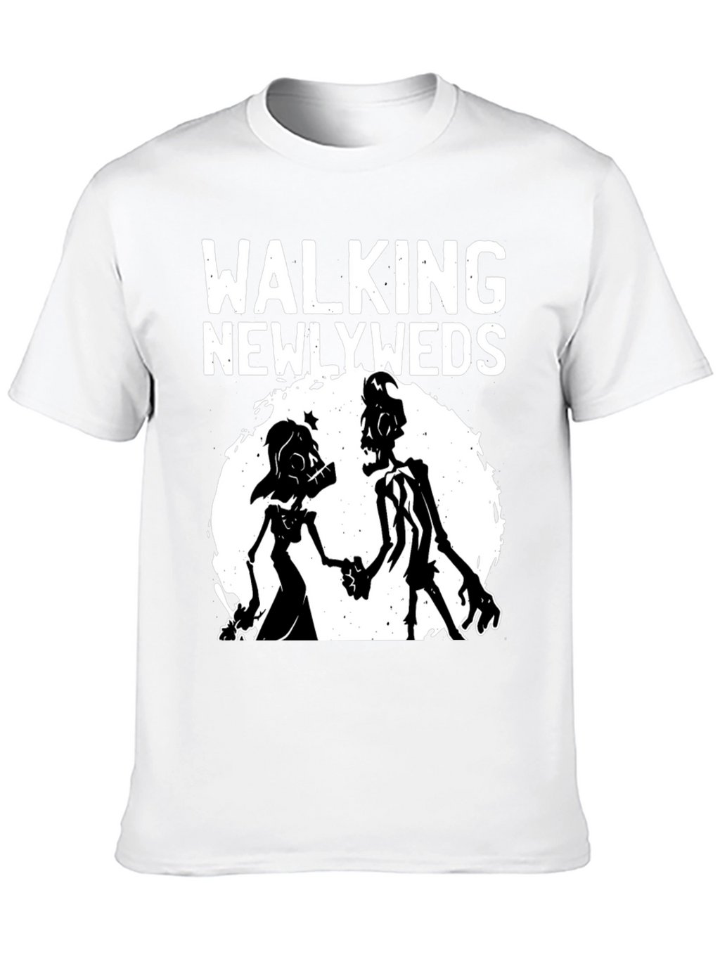 Walking Newlyweds Zombie Graphic T-Shirt