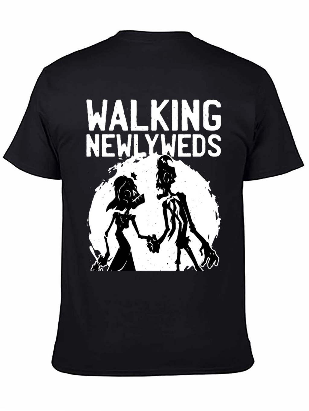Walking Newlyweds Zombie Graphic T-Shirt