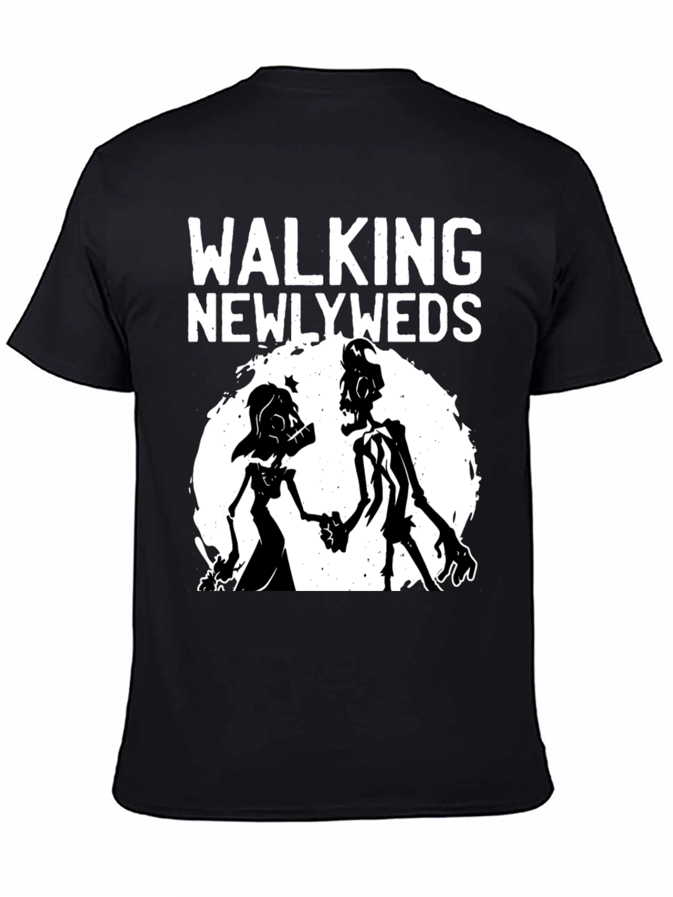 Walking Newlyweds Zombie Graphic T-Shirt