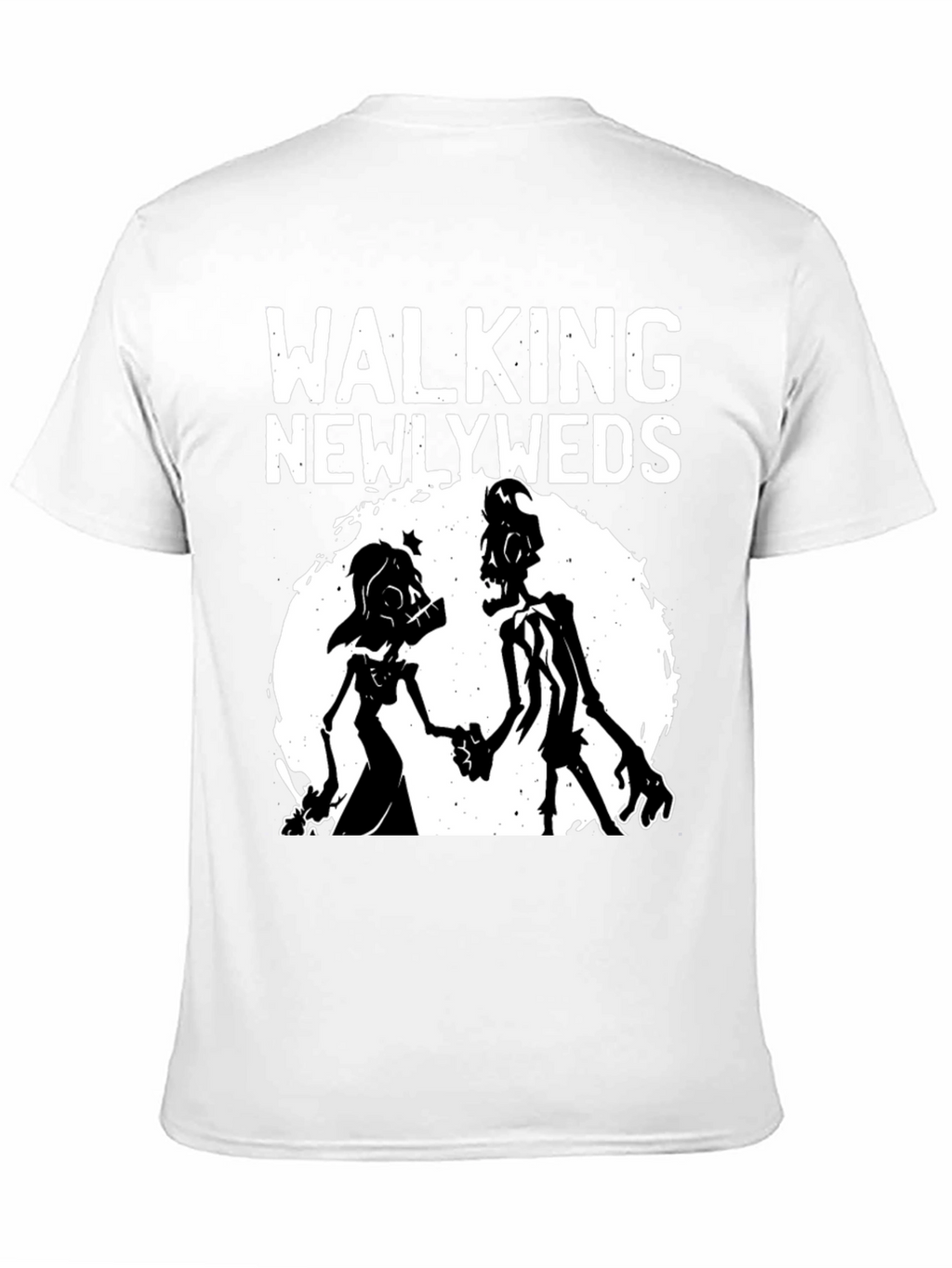 Walking Newlyweds Zombie Graphic T-Shirt