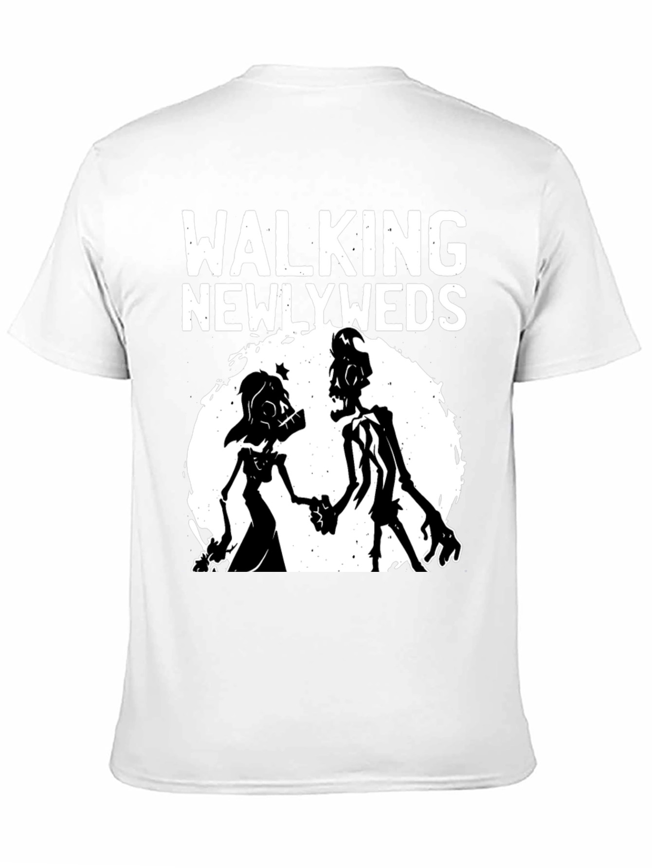 Walking Newlyweds Zombie Graphic T-Shirt