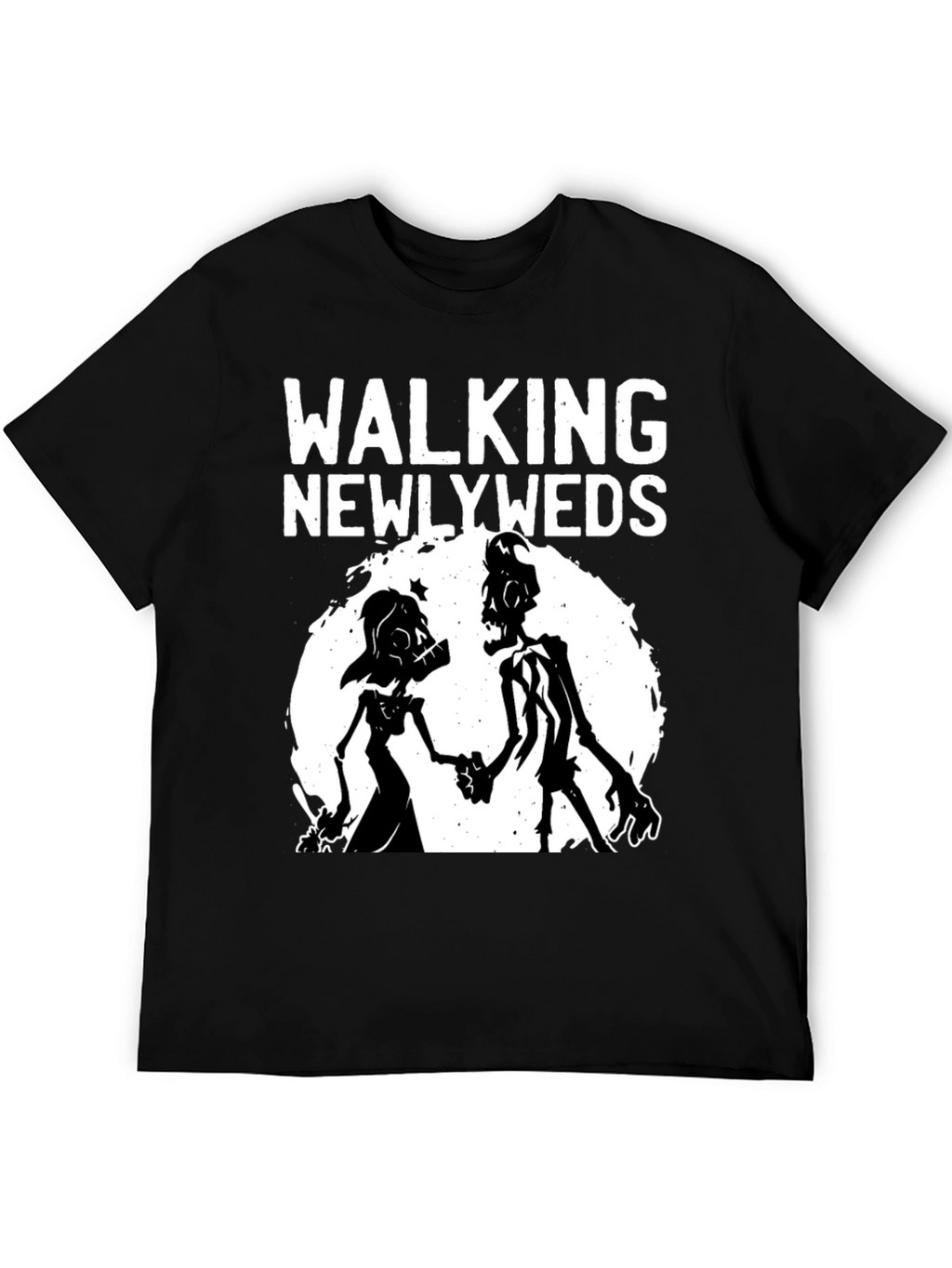 Walking Newlyweds Zombie Graphic T-Shirt