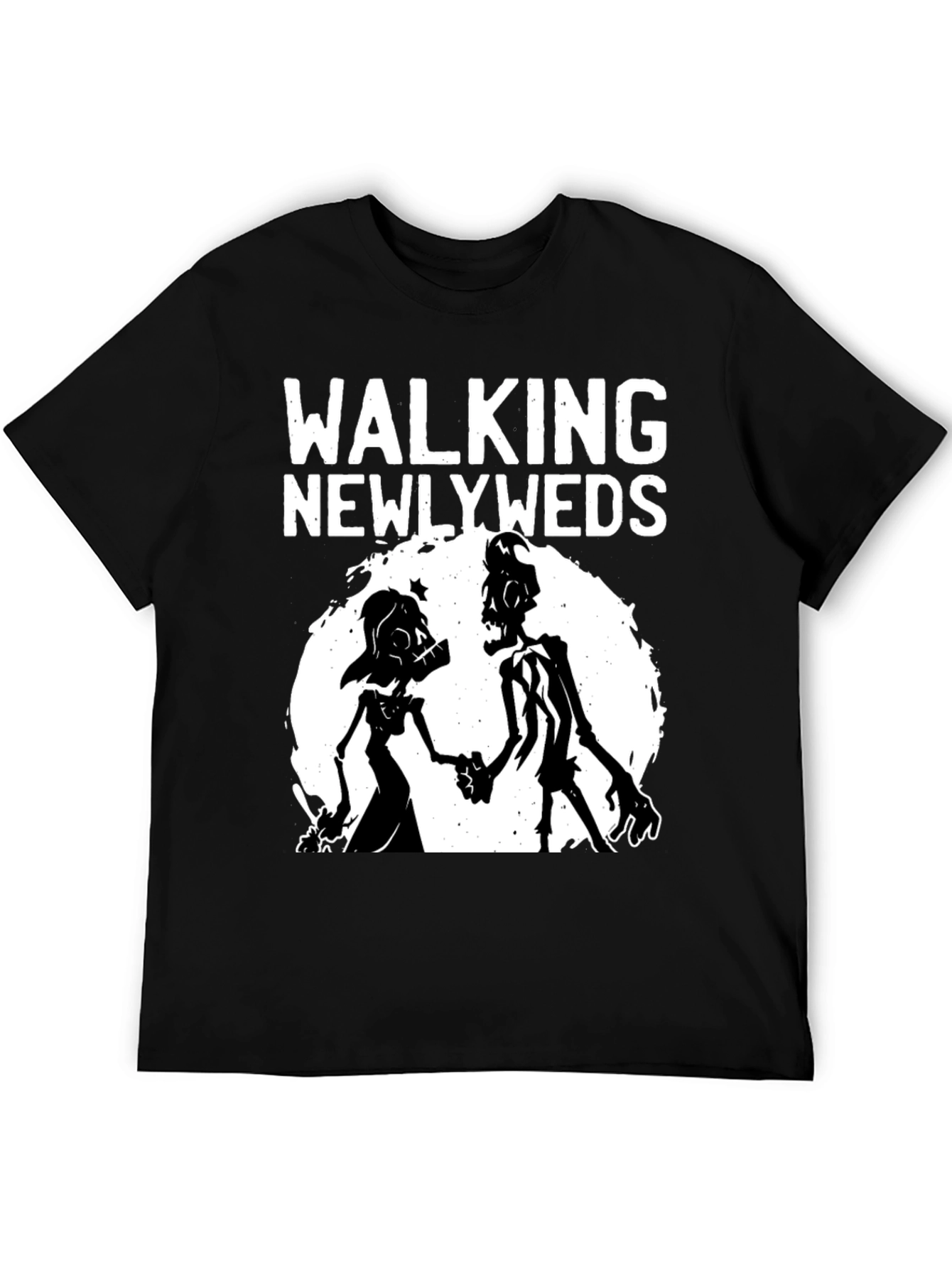 Walking Newlyweds Zombie Graphic T-Shirt