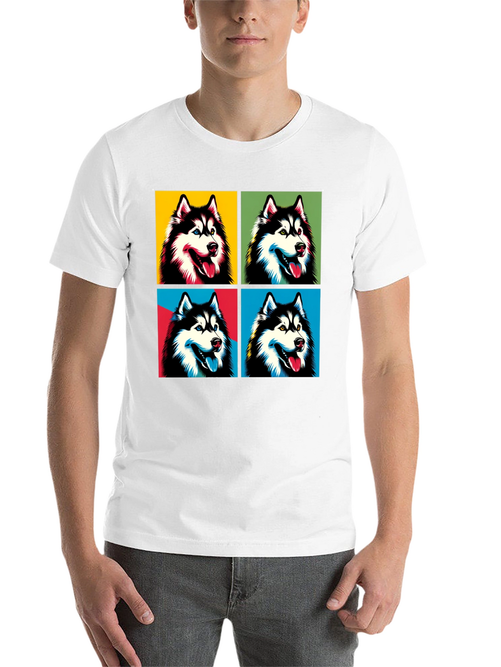Husky Pop Art T-Shirt - Trendy Graphic Tee