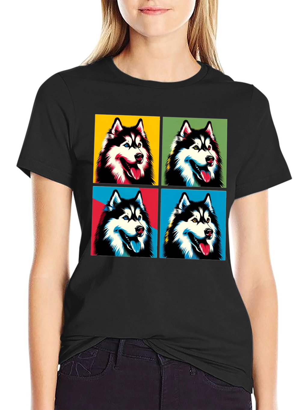 Husky Pop Art T-Shirt - Trendy Graphic Tee