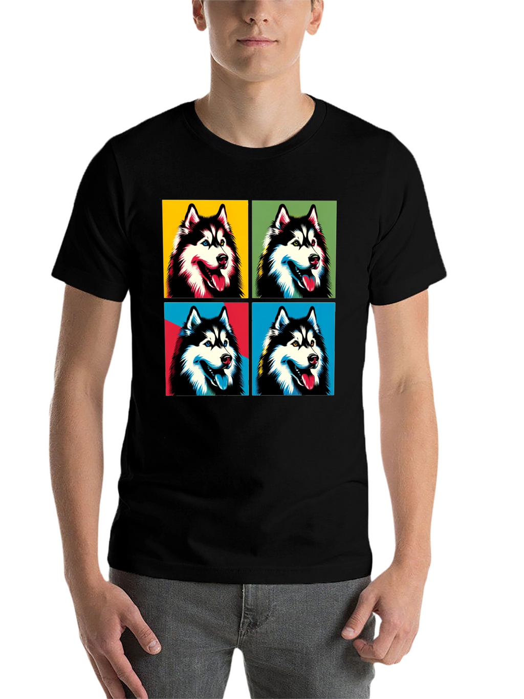 Husky Pop Art T-Shirt - Trendy Graphic Tee
