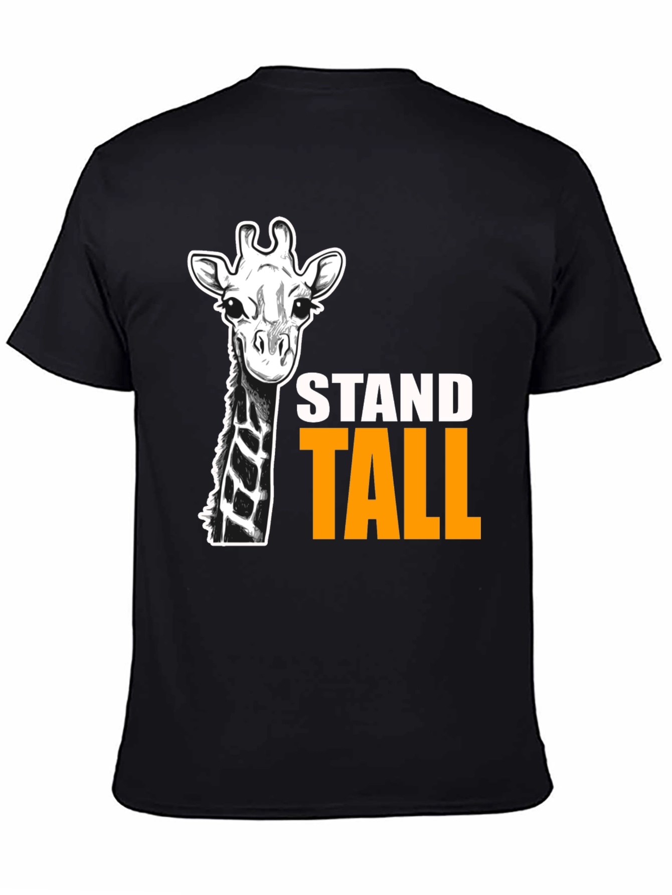 Stand Tall Giraffe Graphic T-Shirt - Black