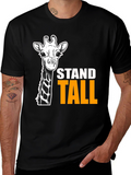 Stand Tall Giraffe Graphic T-Shirt - Black