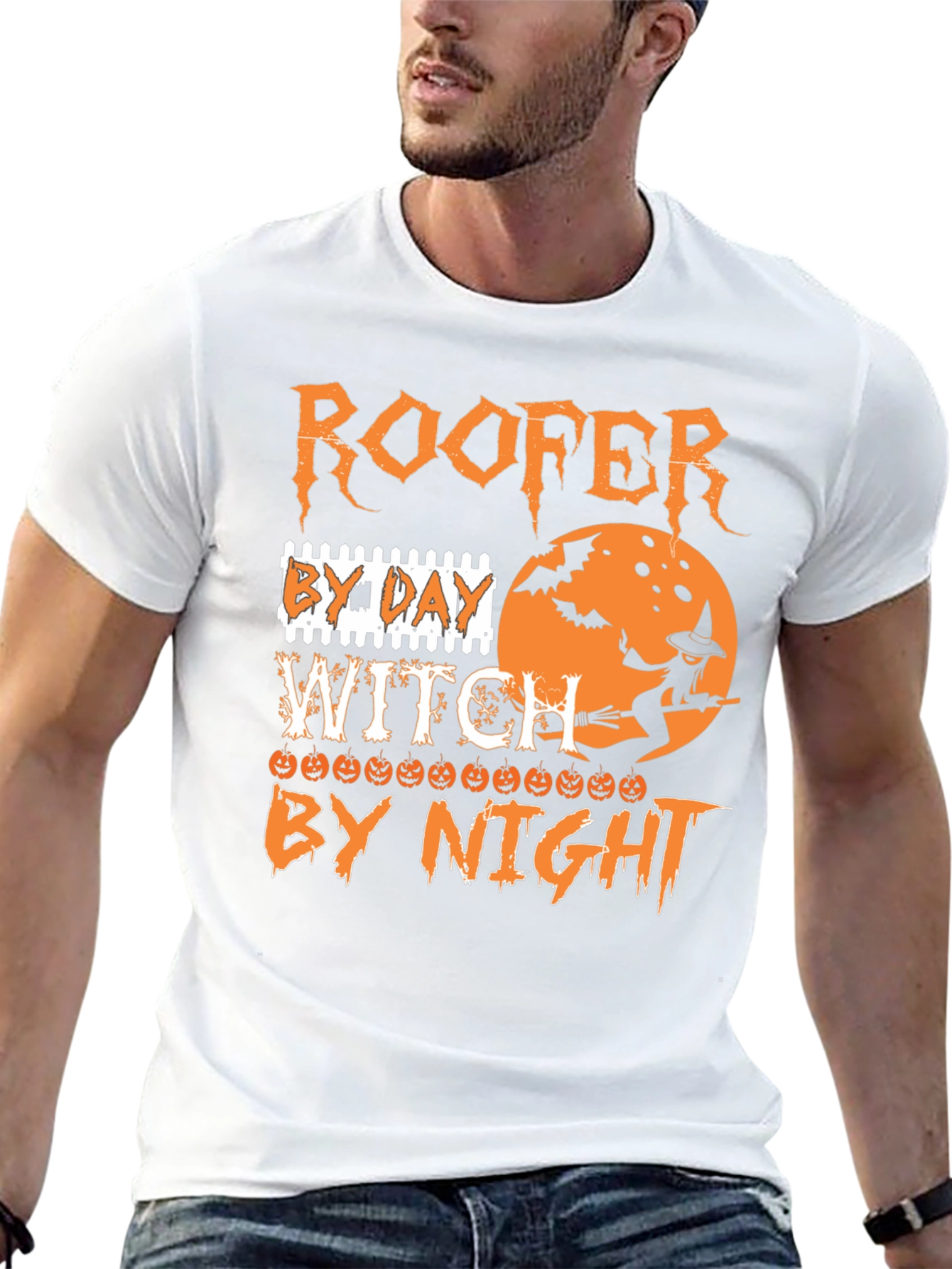 Roofer Witch Halloween T-Shirt
