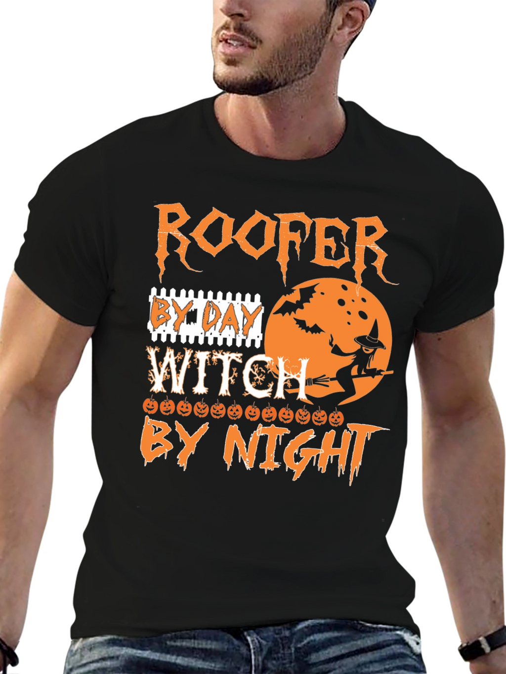 Roofer Witch Halloween T-Shirt