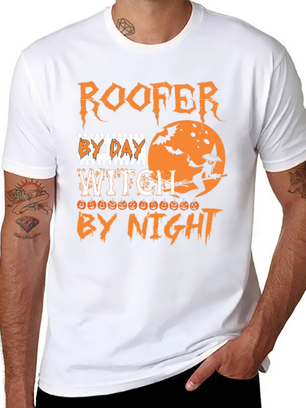 Roofer Witch Halloween T-Shirt