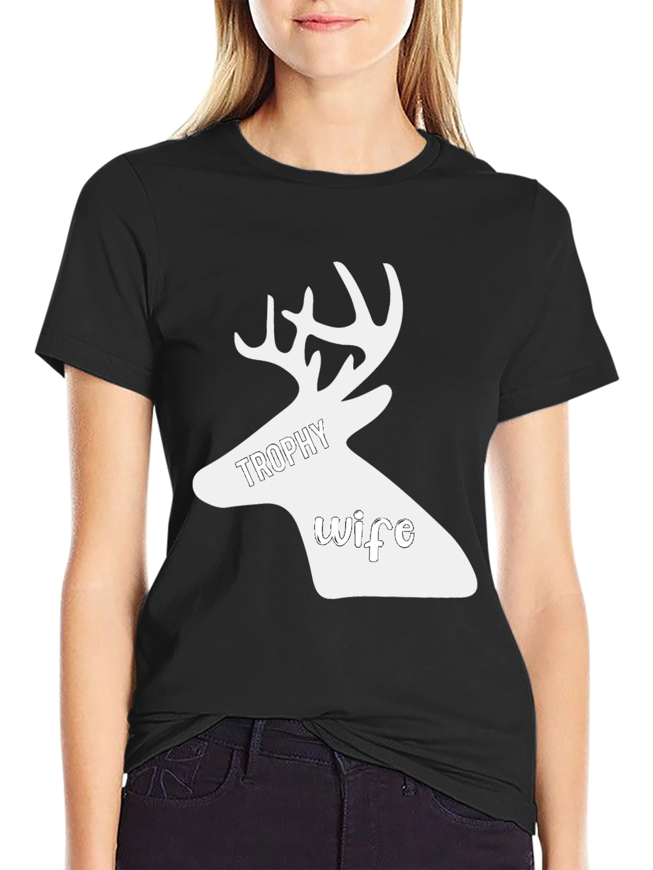 Trophy Wife Deer Graphic Tee - Novelty Hunting Shirt
