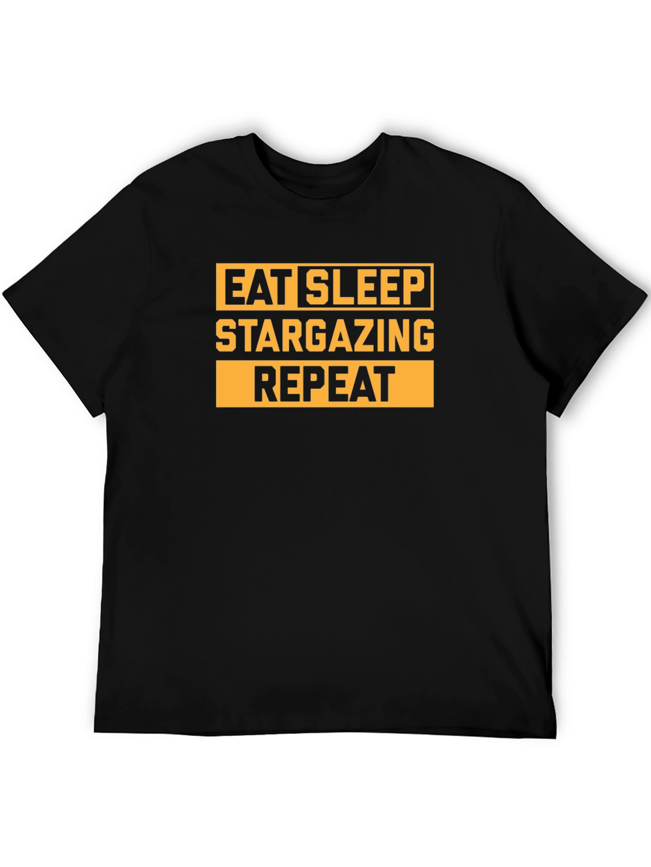 Eat Sleep Stargazing Repeat Black T-Shirt