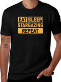 Eat Sleep Stargazing Repeat Black T-Shirt