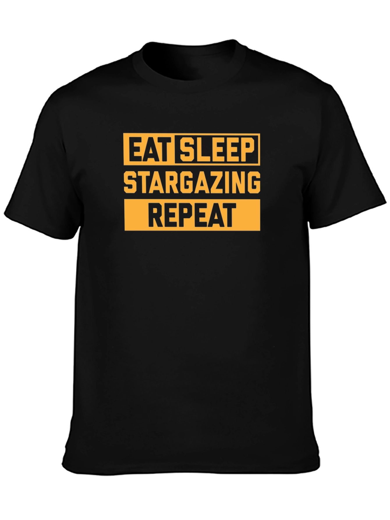 Eat Sleep Stargazing Repeat Black T-Shirt
