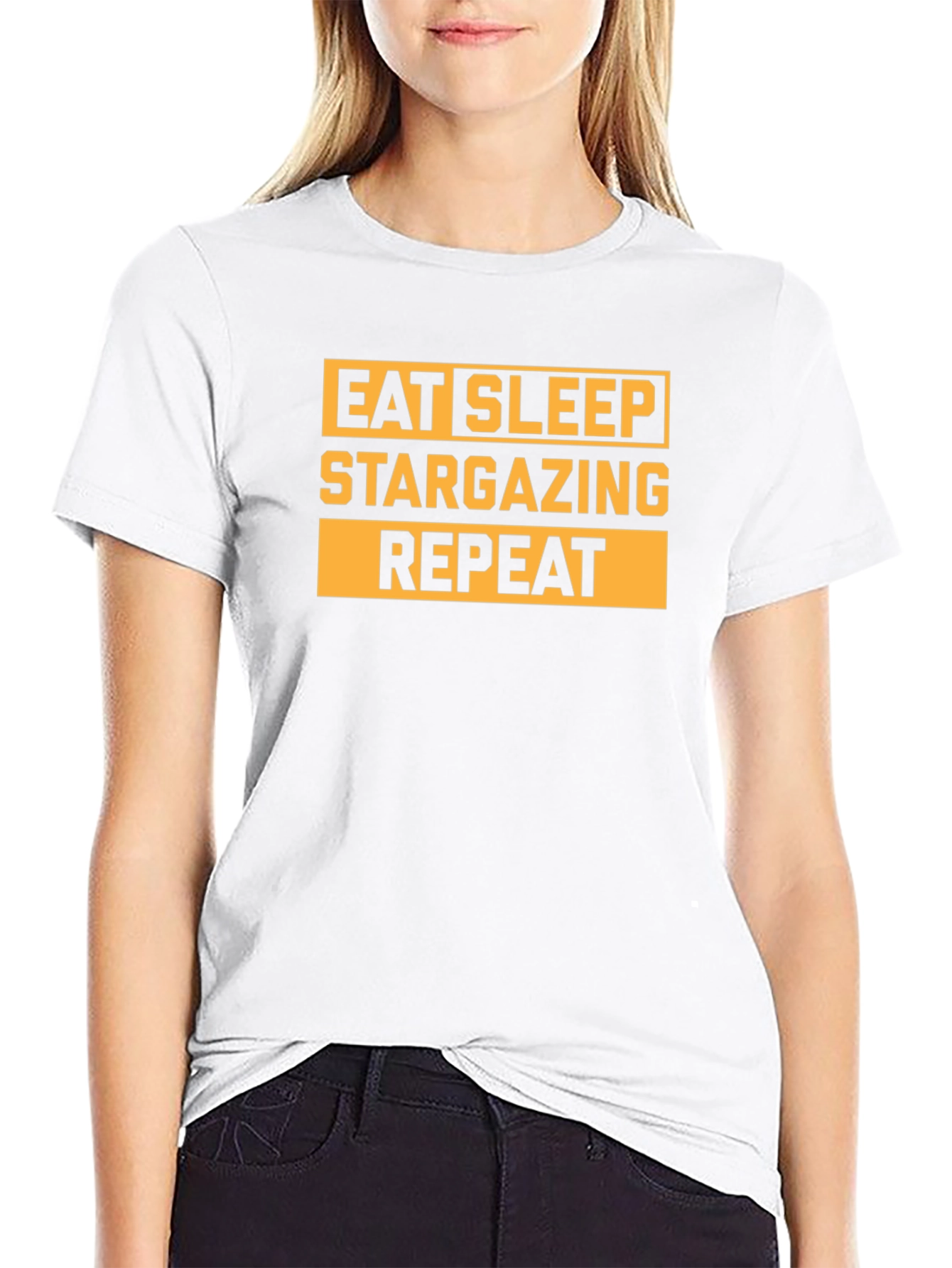 Eat Sleep Stargazing Repeat Black T-Shirt