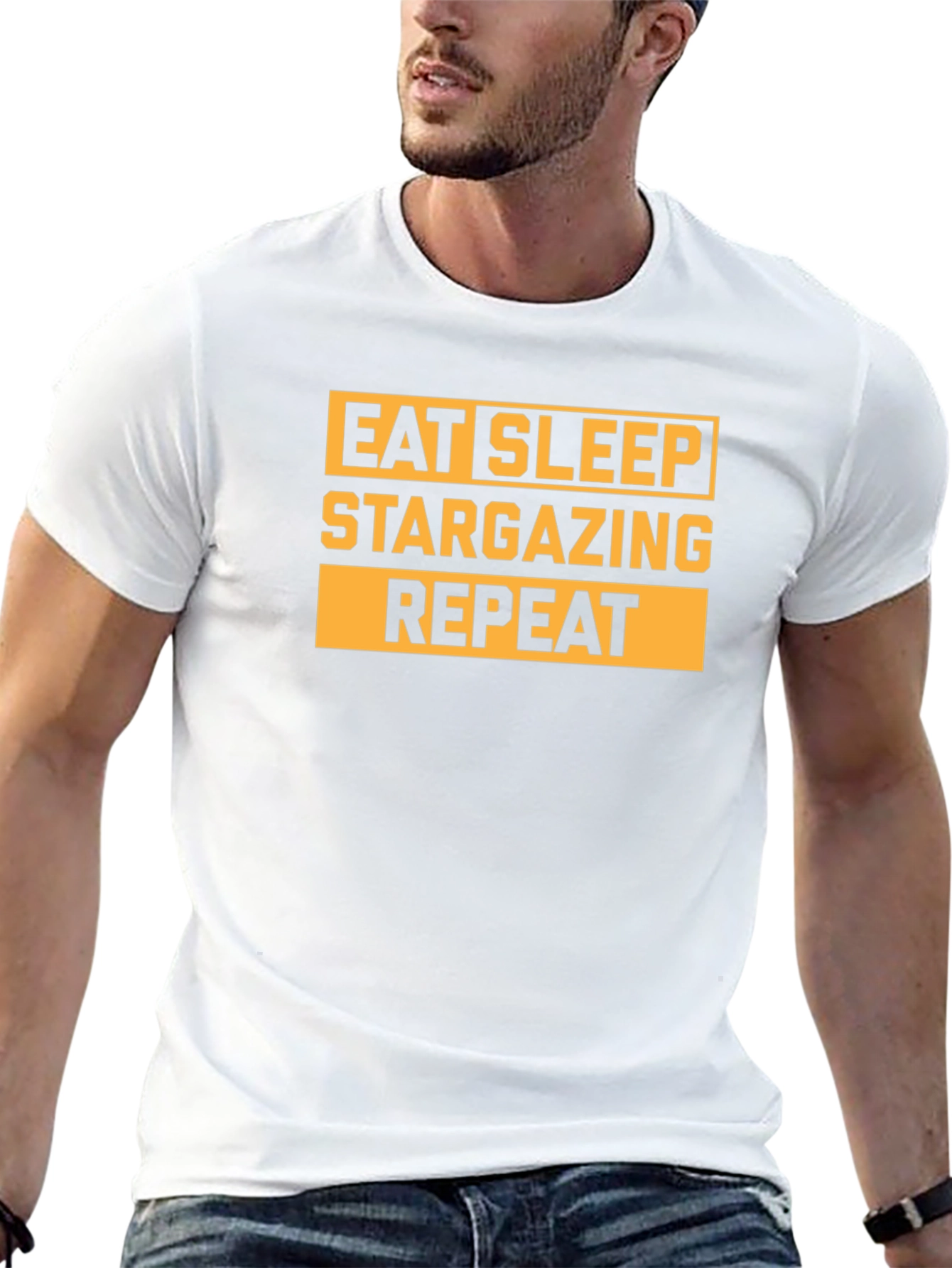 Eat Sleep Stargazing Repeat Black T-Shirt