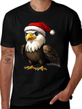 Bald Eagle Santa Hat Graphic Tee