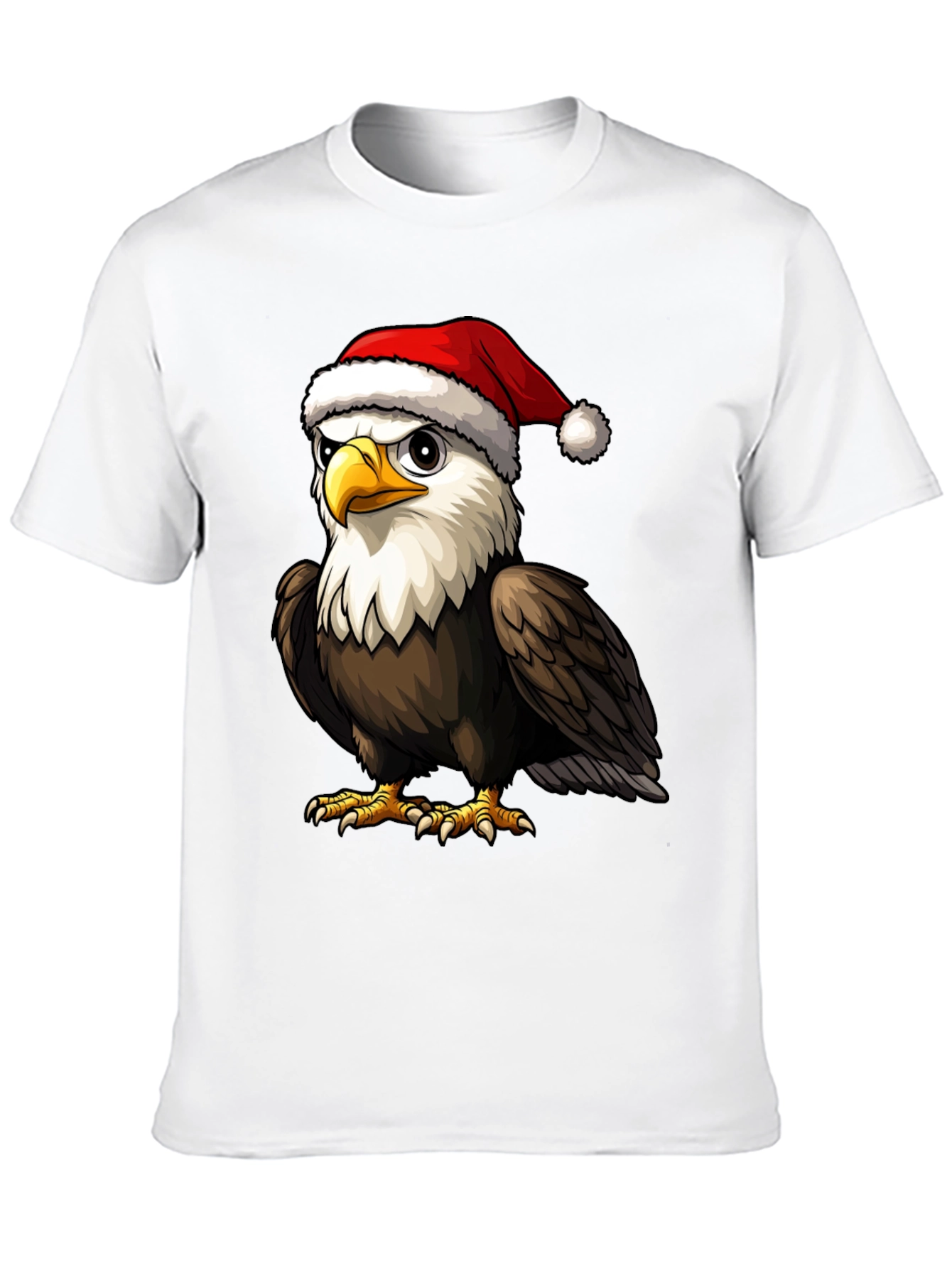 Bald Eagle Santa Hat Graphic Tee