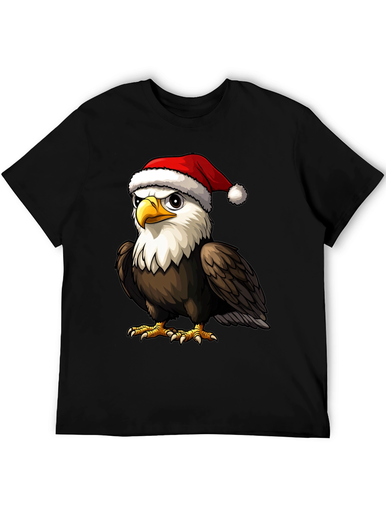 Bald Eagle Santa Hat Graphic Tee