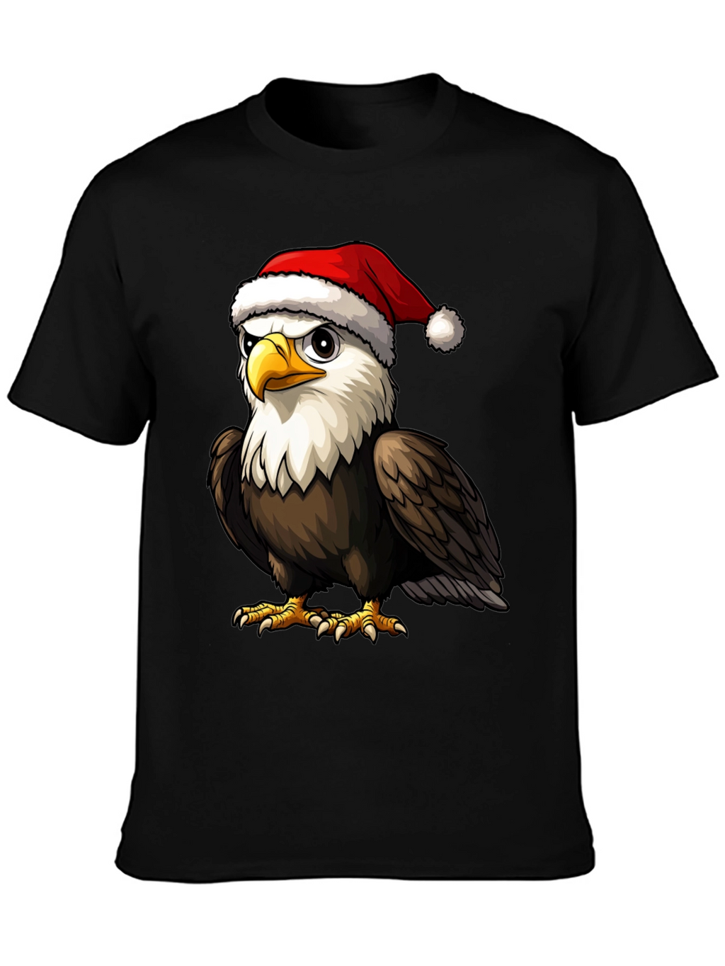 Bald Eagle Santa Hat Graphic Tee