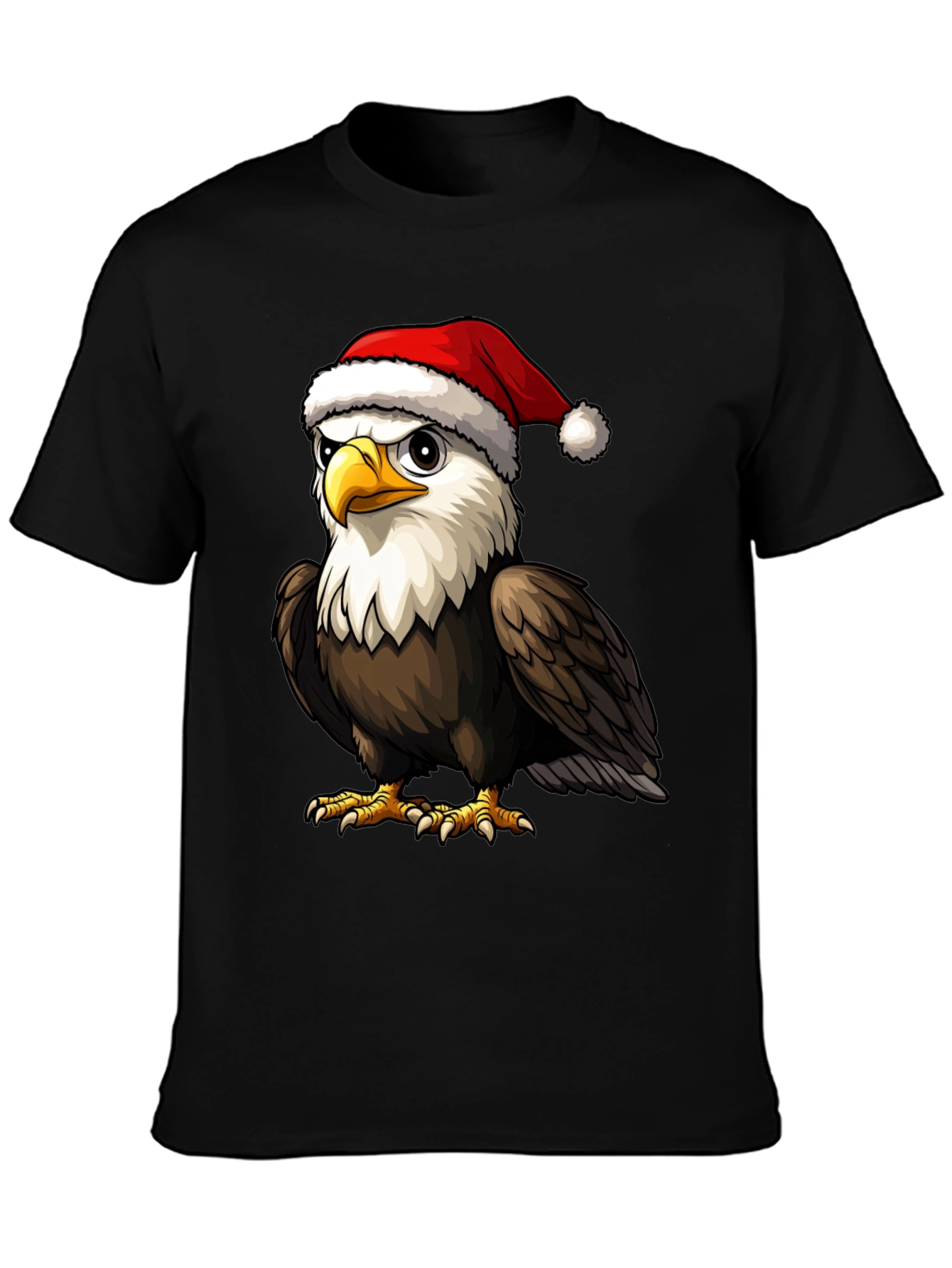 Bald Eagle Santa Hat Graphic Tee