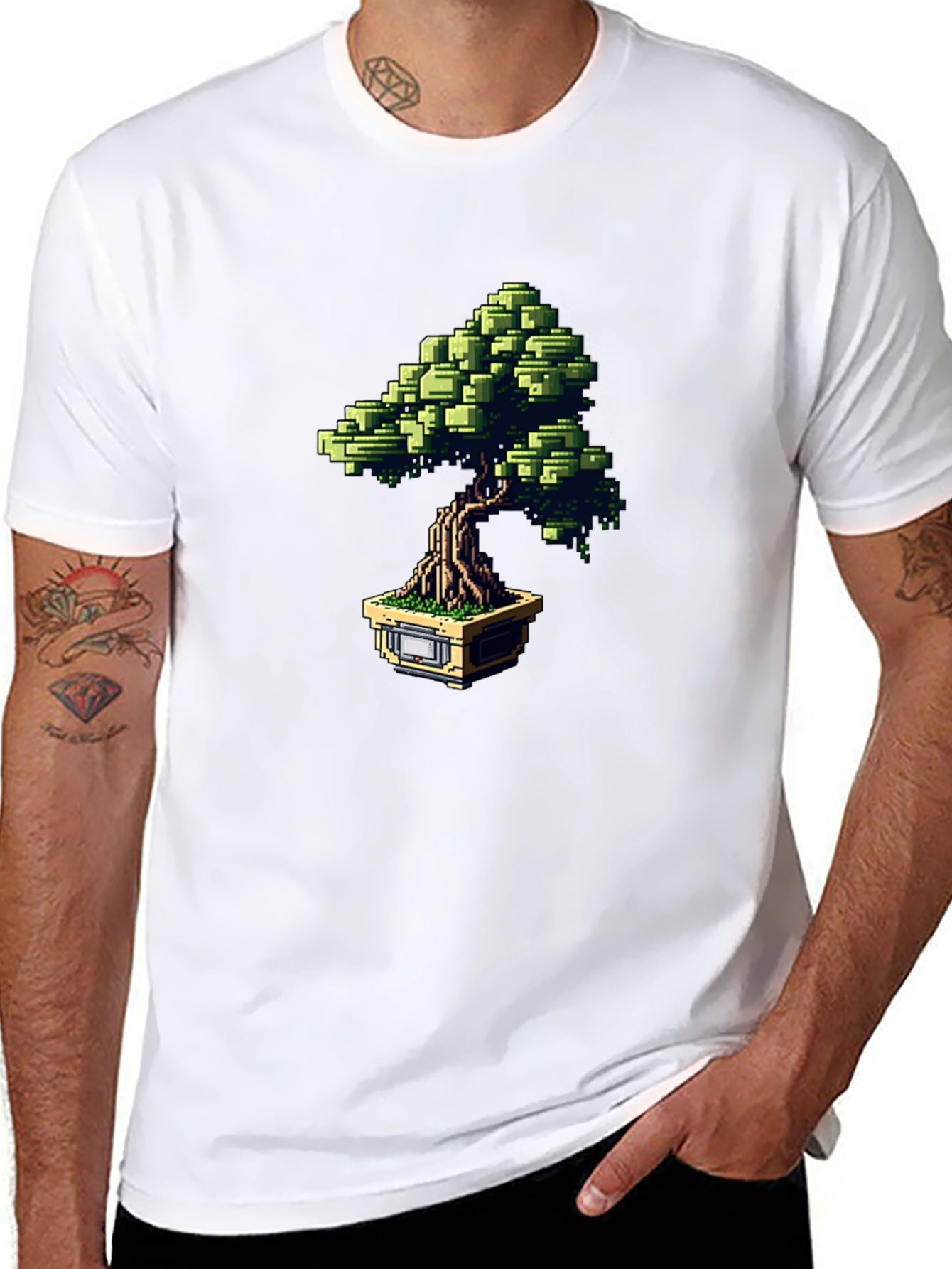 Pixel Bonsai Black T-Shirt