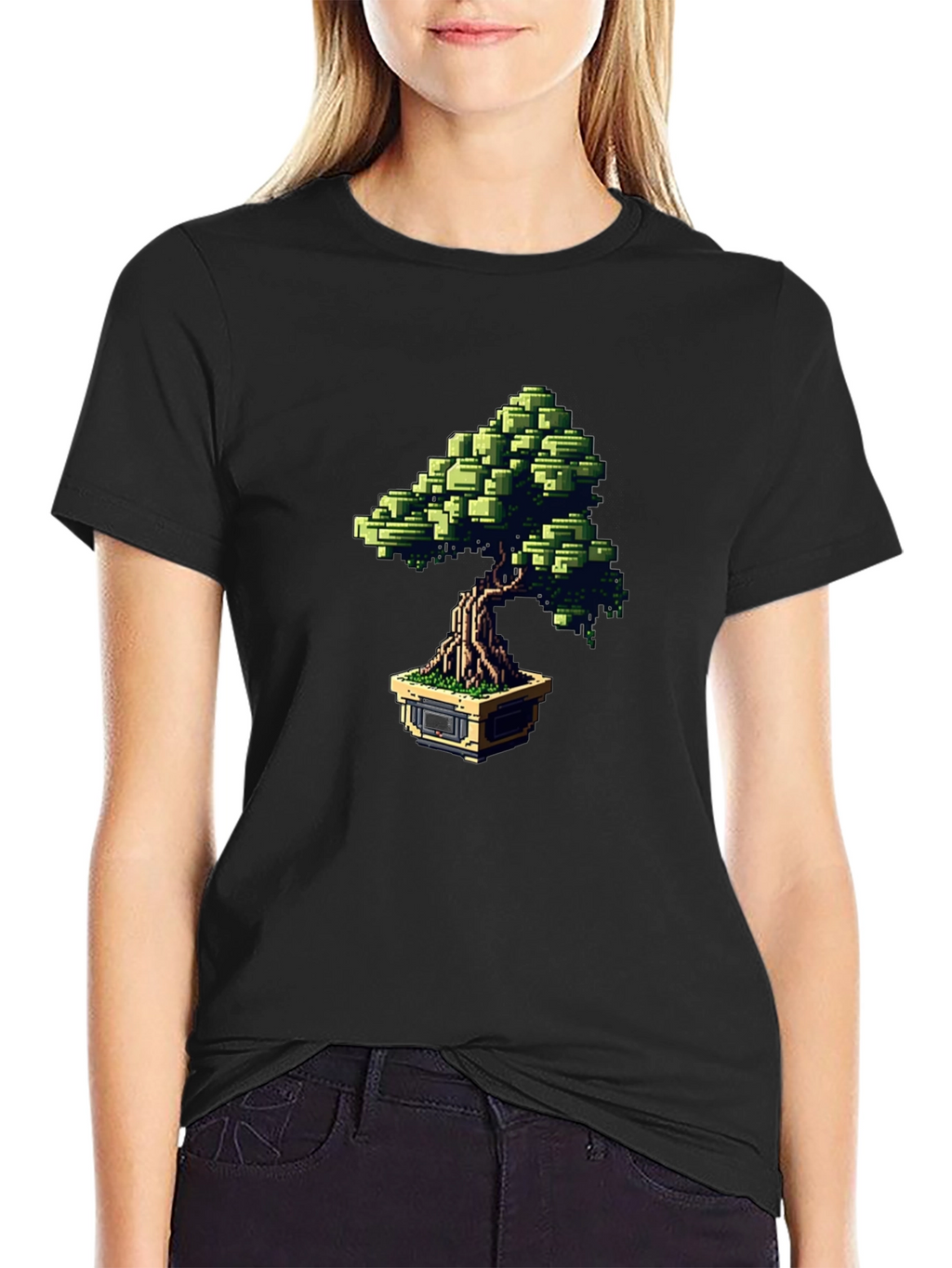 Pixel Bonsai Black T-Shirt