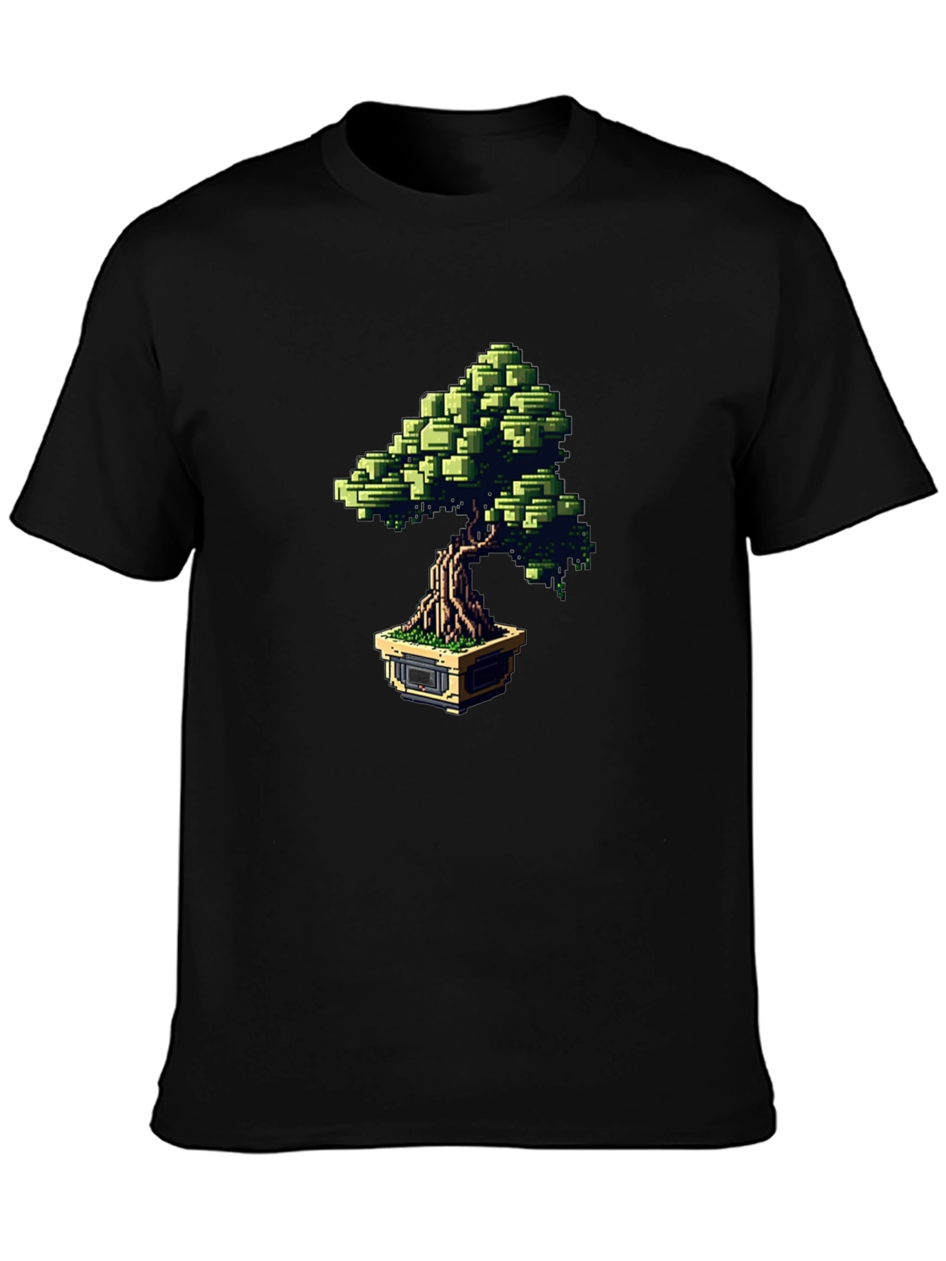 Pixel Bonsai Black T-Shirt