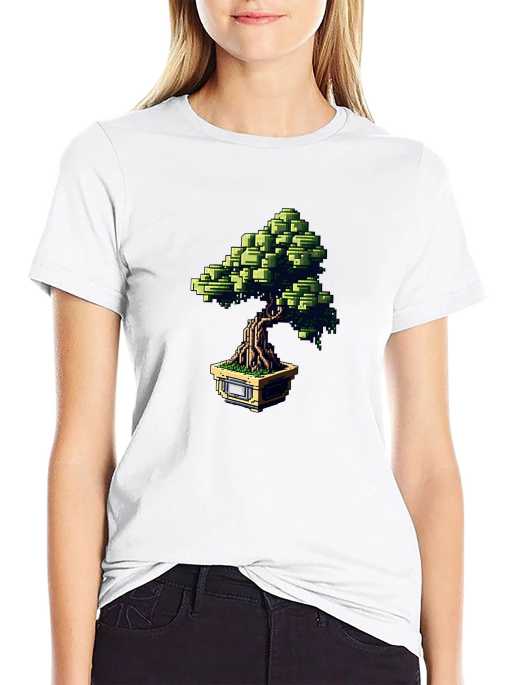 Pixel Bonsai Black T-Shirt