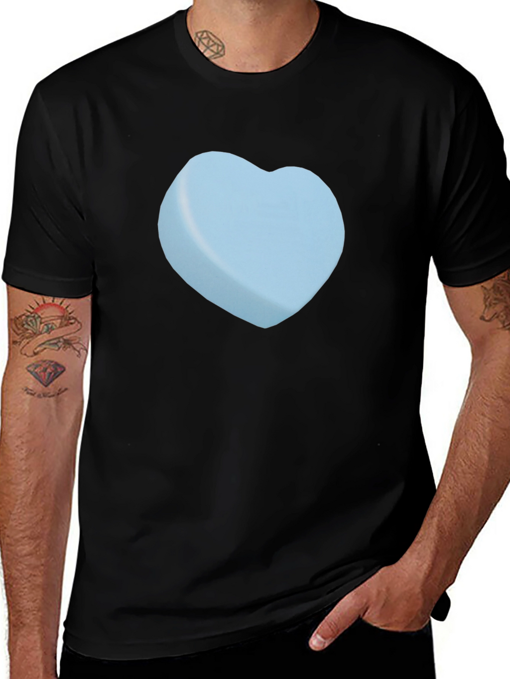 Heart Candy Graphic Tee - Black Casual T-Shirt