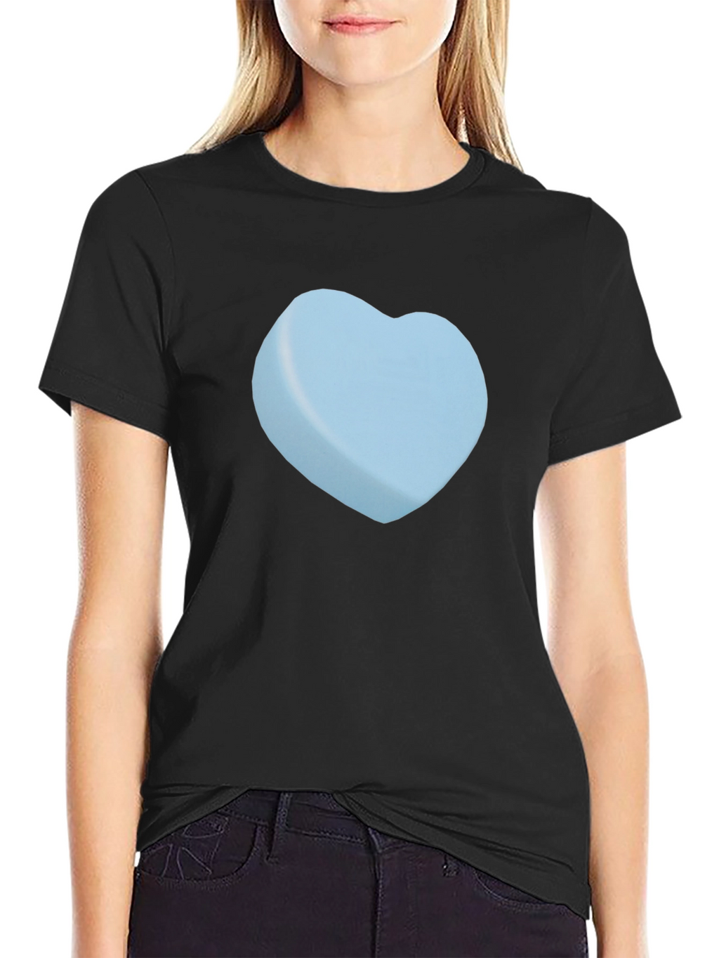 Heart Candy Graphic Tee - Black Casual T-Shirt