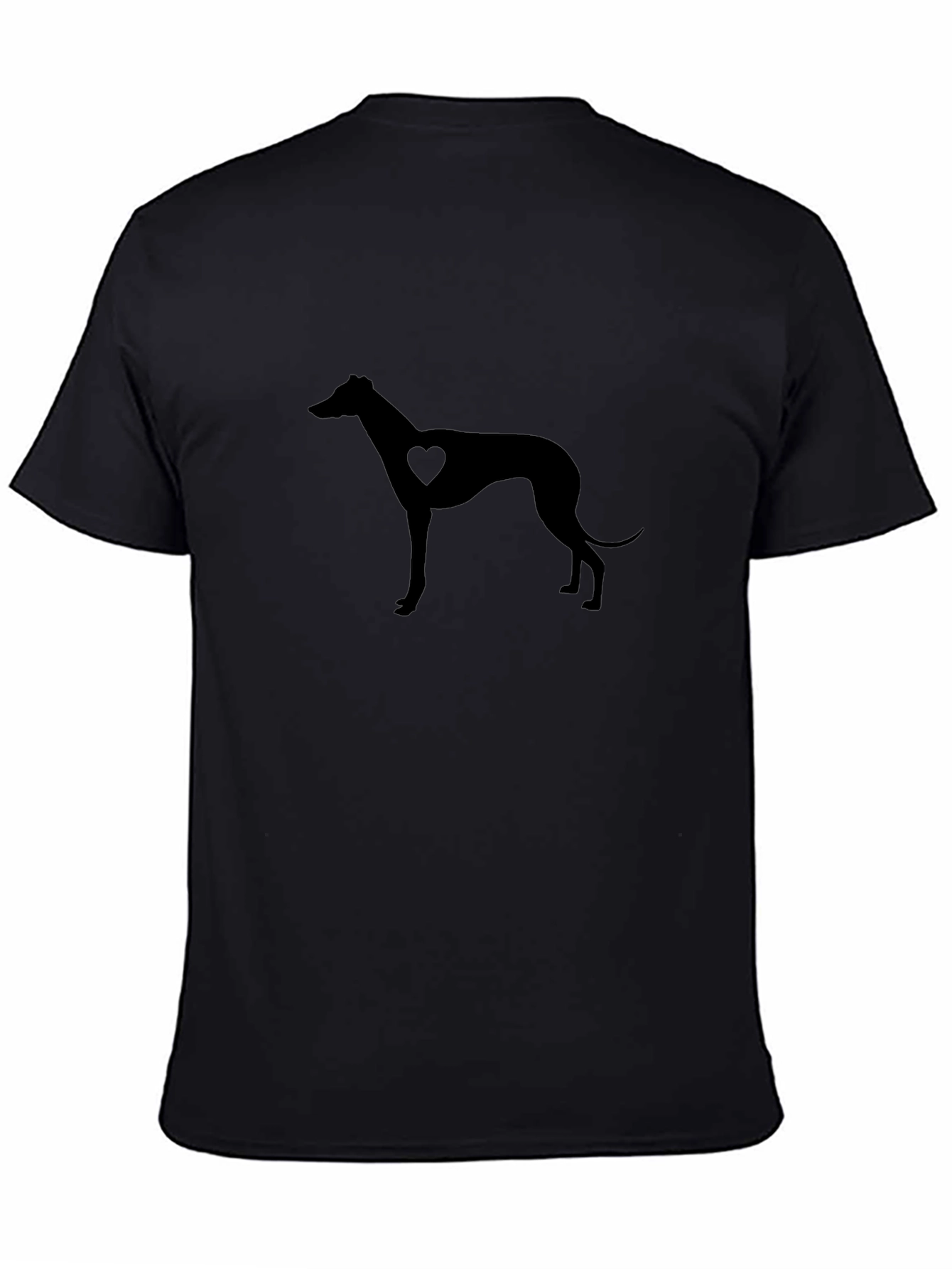 Heart Greyhound Black T-Shirt