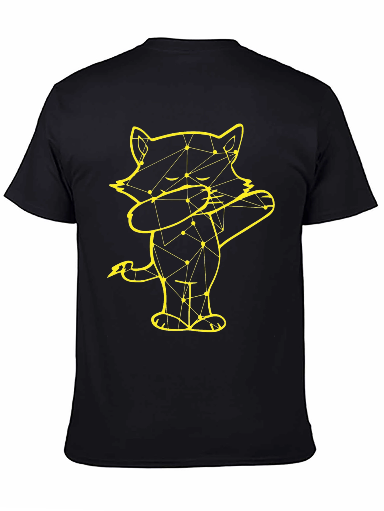 Dabbing Raccoon Graphic Tee - Black Cotton Blend
